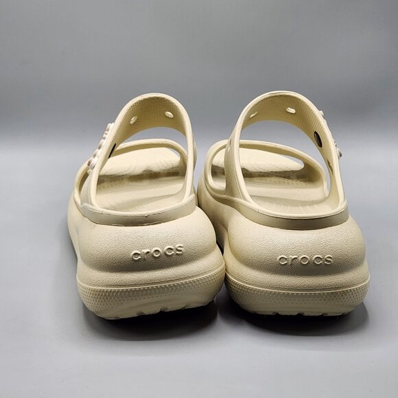 Crocs Classic Crush Platform Sandal Cream Unisex Mens 8 Womens 10 - Picture 11 of 11